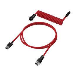 Провод для механической клавиатуры, HyperX, USB-C Coiled Cable, 6J677AA Красный-Чёрный
