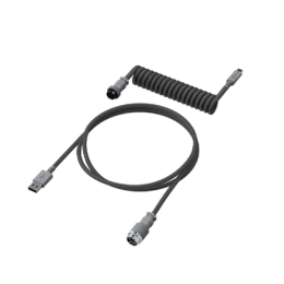 Провод для механической клавиатуры, HyperX, USB-C Coiled Cable, 6J679AA Серый-Чёрный
