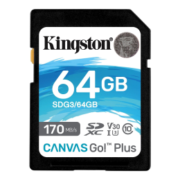 Kingston, SDG3/64GB, SD 64GB, Canvas Go Plus