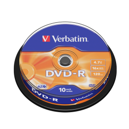 DVD-R, Verbatim, (43523) 4.7GB, 16х, 10шт