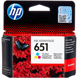 Картридж HP 651, Ink Advantage, C2P11AE, Трехцветный