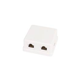 Настенная розетка, 2 порта, Кат.5e, RJ45/8P8C, неэкран., белая