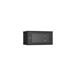 Настенный разборный шкаф TLK 19", 6U, стекло, 600х350, BK