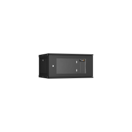 Настенный разборный шкаф TLK 19", 6U, стекло, 600х450, BK