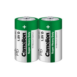 Батарейка, CAMELION, R20P-SP2G, Super Heavy Duty, D, 1.5V, mAh, 2 шт.