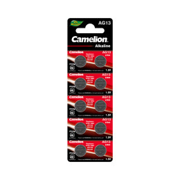 Батарейка, CAMELION, AG13-BP10(0%Hg), Alkaline, AG13, 1.5V, 0% Ртути, 10 шт