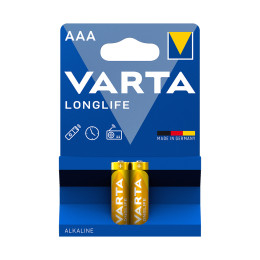 Батарейка, VARTA, LR03 Longlife Micro, AAA, 1.5 V, 2 шт