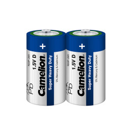 Батарейка, CAMELION, R20P-SP2B, Super Heavy Duty, D, 1.5V, mAh, 2 шт