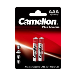 Батарейка, CAMELION, LR03-BP2, Plus Alkaline, AAA, 1.5V, 1150 mAh, 2 шт