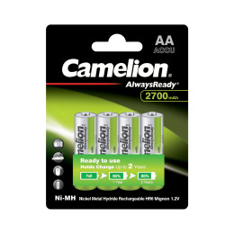 Аккумулятор, CAMELION, NH-AA2700ARBP4, AlwaysReady Ni-MH Rechargeable 4шт 