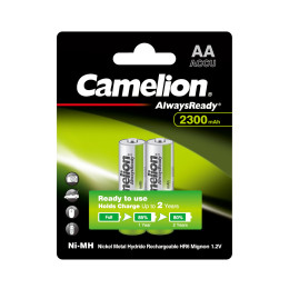 Аккумулятор, CAMELION, NH-AA2300ARBP2, AlwaysReady Rechargeable, AA, 1.2V, 2300 mAh, 2 шт.