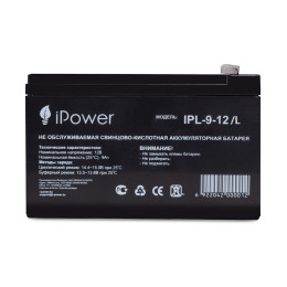 Батарея, IPower, IPL-9-12/L, Свинцово-кислотная 12В 9 Ач