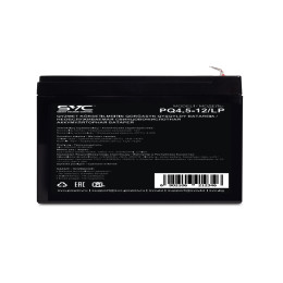 Батарея, SVC, PQ4.5-12/LP, Свинцово-кислотная 12В 4.5 Ач