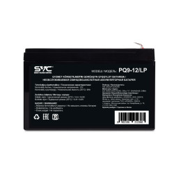 Батарея, SVC, PQ9-12/LP, Свинцово-кислотная 12В 9 Ач