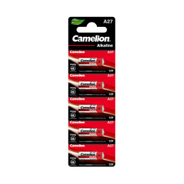 Батарейка, CAMELION, A27-BP5, 12V, 0% Hg (0% Ртути), 5 шт