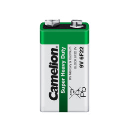 Батарейка, CAMELION, 6F22-SP1G, Солевая, 6F22 (крона), 9V, 1 шт.