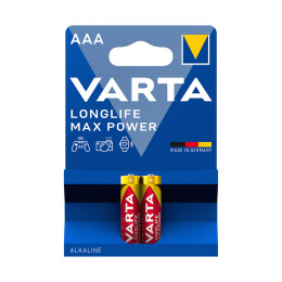 Батарейка, VARTA, LR03 Longlife Power Max Micro, AAA, 1.5 V, 2 шт.