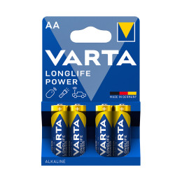 Батарейка, VARTA, LR6 Longlife Power Mignon, AA, 1.5V, 4 шт
