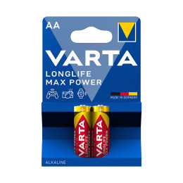 Батарейка, VARTA, LR6 Longlife Power Max Mignon, AA, 1.5V, 2 шт