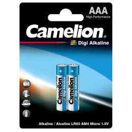 Батарейка, CAMELION, LR03-BP2DG, Digi Alkaline, AAA, 1.5V, 1250mAh, 2 шт