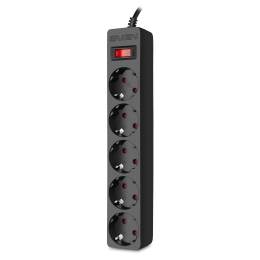 SVEN Сетевой фильтр Surge Protector SF-05E 3,0 m, (5 sockets) black