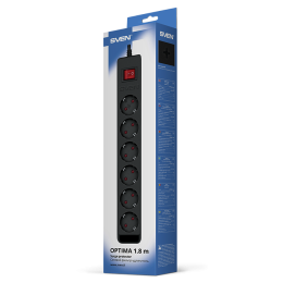 SVEN Сетевой фильтр Surge Protector Optima 1,8 m (6 sockets) black, color box
