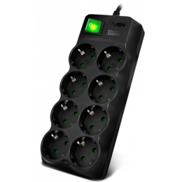 SVEN Сетевой фильтр Surge Protector SF-08E-16 5,0 m (8 sockets) black