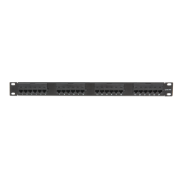 Панель 19", 1U, 24 порта, Кат.5e, RJ45/8P8C, неэкран, черная