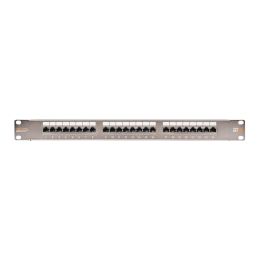 Панель 19", 1U, 24 порта, Кат.6, RJ45/8P8C, экран., металлик