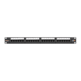 Панель 19", 1U, 24 порта, Кат.6, RJ45/8P8C, неэкран., черная