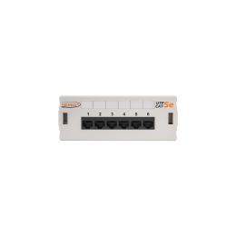 Панель настенная, 6 портов, Кат.5e, RJ45/8P8C, неэкран., светло-серая