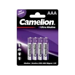 Батарейка, CAMELION, LR03-BP4UT, Ultra Alkaline, AAA, 1.5V, 1150 mAh, 4 шт