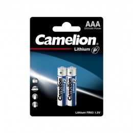 Батарейка, CAMELION, FR03-BP2, Lithium P7, AAA, 1.5V, 1250 mAh, 2 шт.