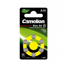 Батарейка, CAMELION, A10-BP6(0%Hg), Zinc Air 6шт