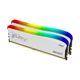 Комплект модулей памяти, Kingston, FURY Beast RGB KF432C16BWAK2/16 (Kit 2x8GB), DDR4, 16GB, Белый