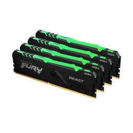 Комплект модулей памяти, Kingston, FURY Beast RGB KF436C18BBAK4/128 (Kit 4x32GB), DDR4, CL18, 128GB