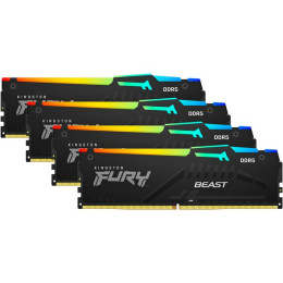 ОЗУ DIMM DDR5 Kingston FURY Beast Black RGB 128Gb(32Gbx4)